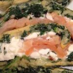 Spinach omelette with smoked salmon and cottage cheese