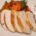 Chicken breast with herb quark and vegetables