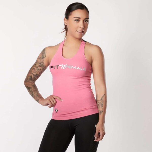 FITNFEMALE TANK MESH - Pink 1